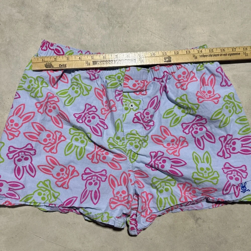 Psycho Bunny Boxer Sleep Shorts with Embroidered Logo SZ Medium Colorful